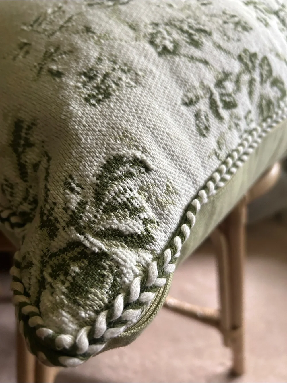 Studio McGee 24” Square Floral Jaquard Accent Pillow Green